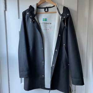 Stutterheim Stockholm Black Hooded Raincoat Unisex
